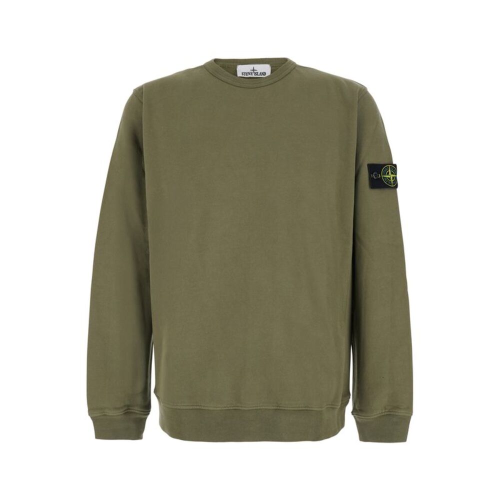 Stone Island Men Hooded Sweatshirt With Pockets In Organic Cotton Green Unisex